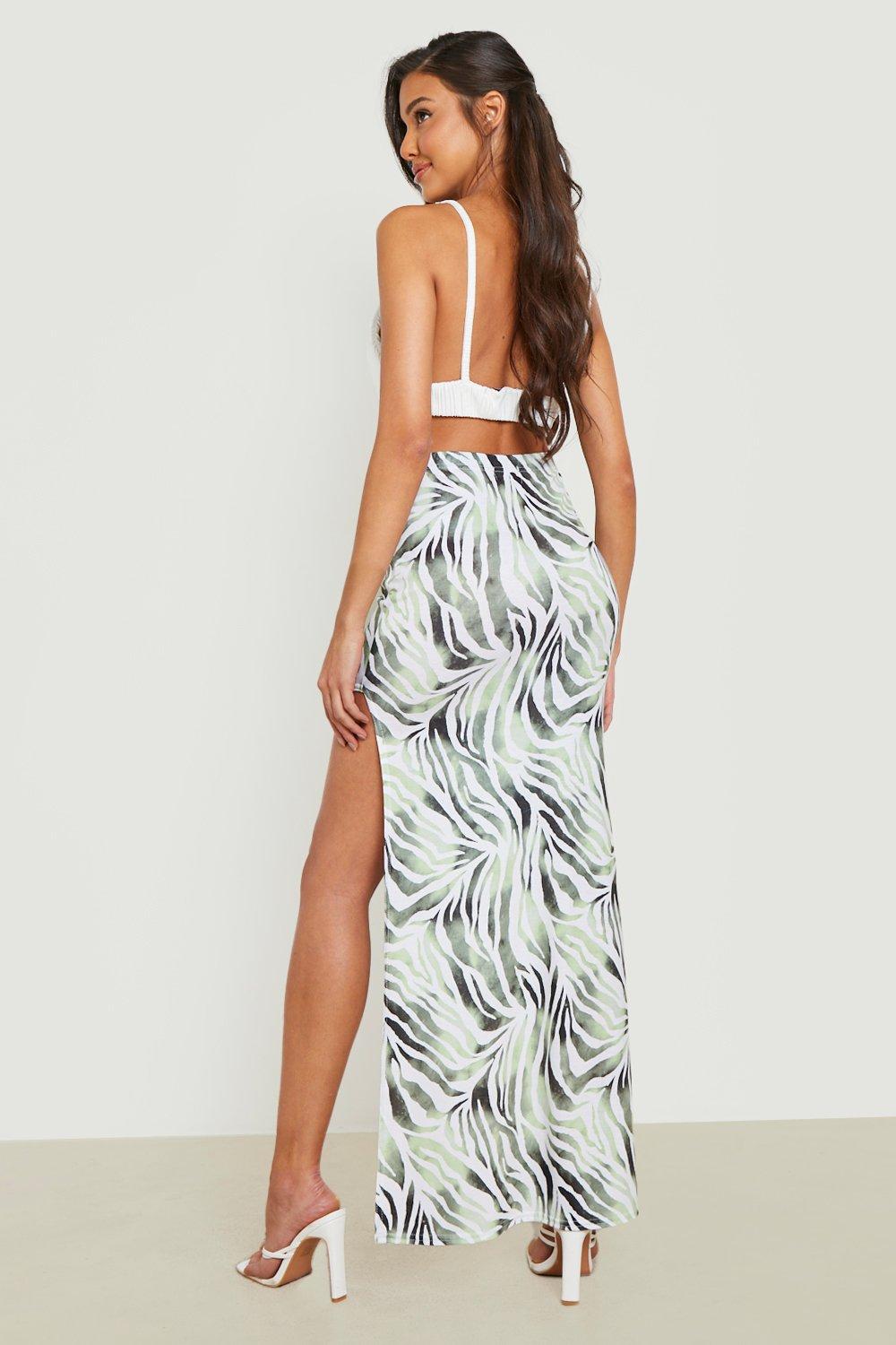 Black colour maxi outlet skirt zebra