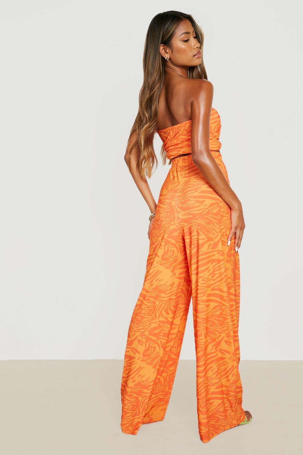 Abstract Printed Wide Leg Pants