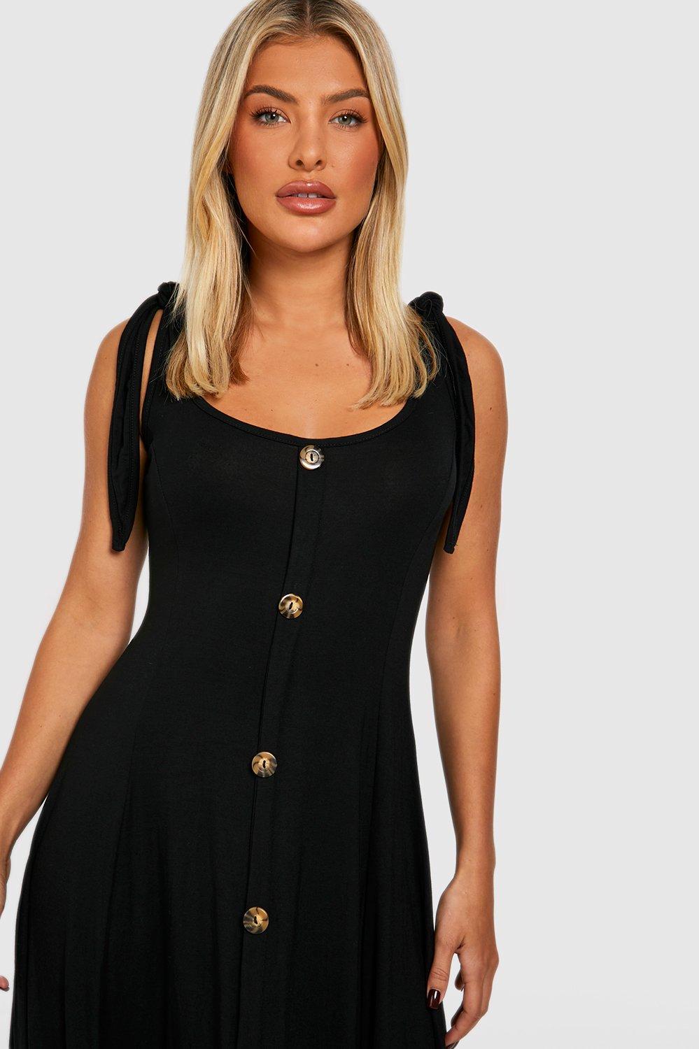 Black horn button clearance dress