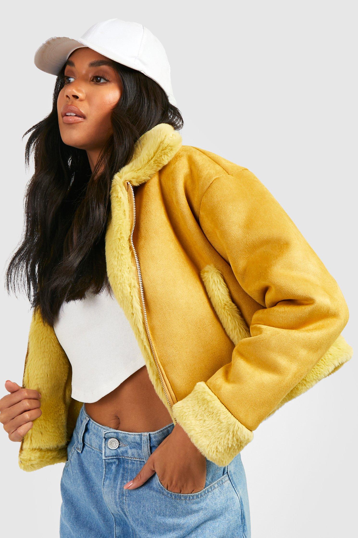 Fluffy shop aviator jacket