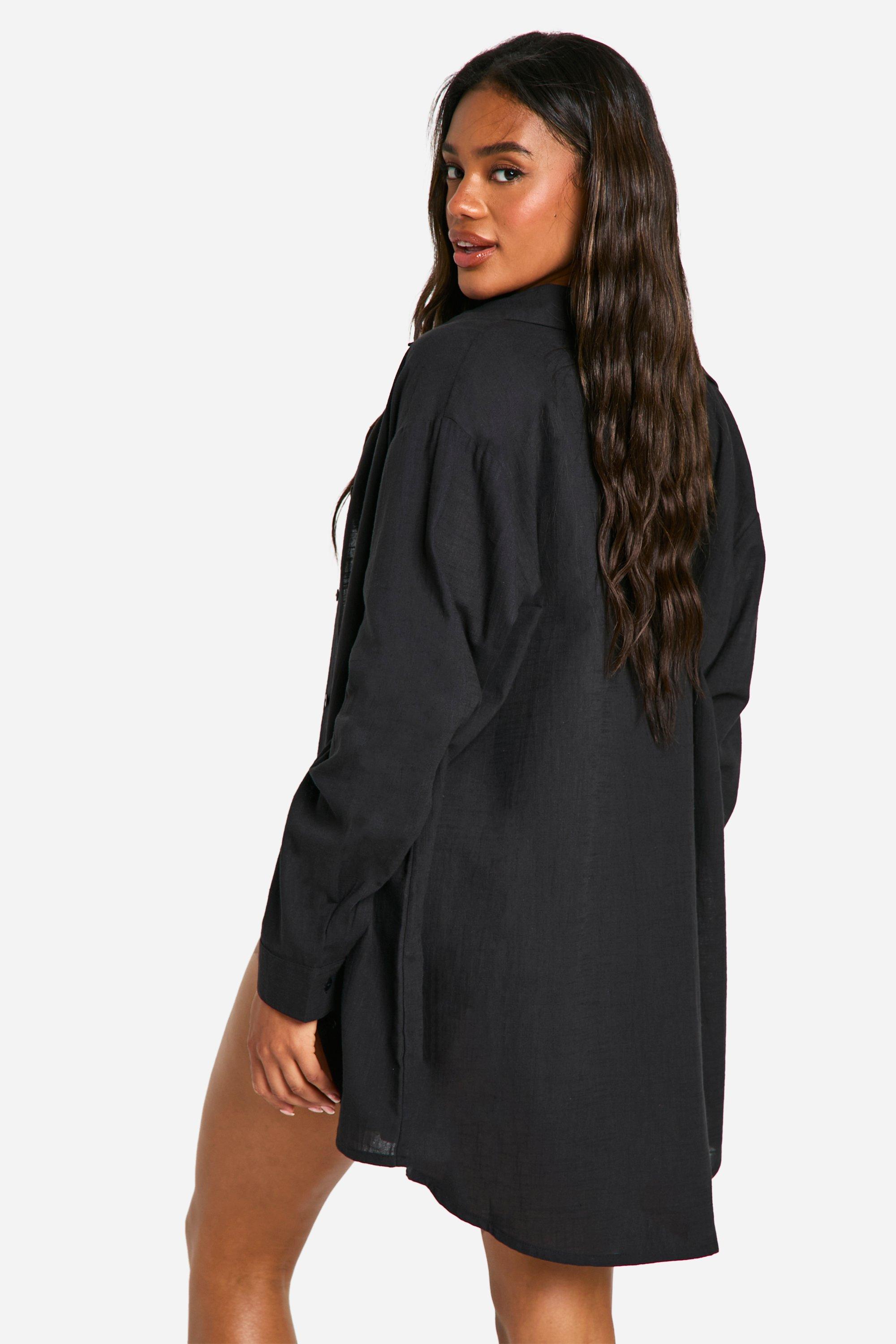 Linen beach 2024 shirt dress