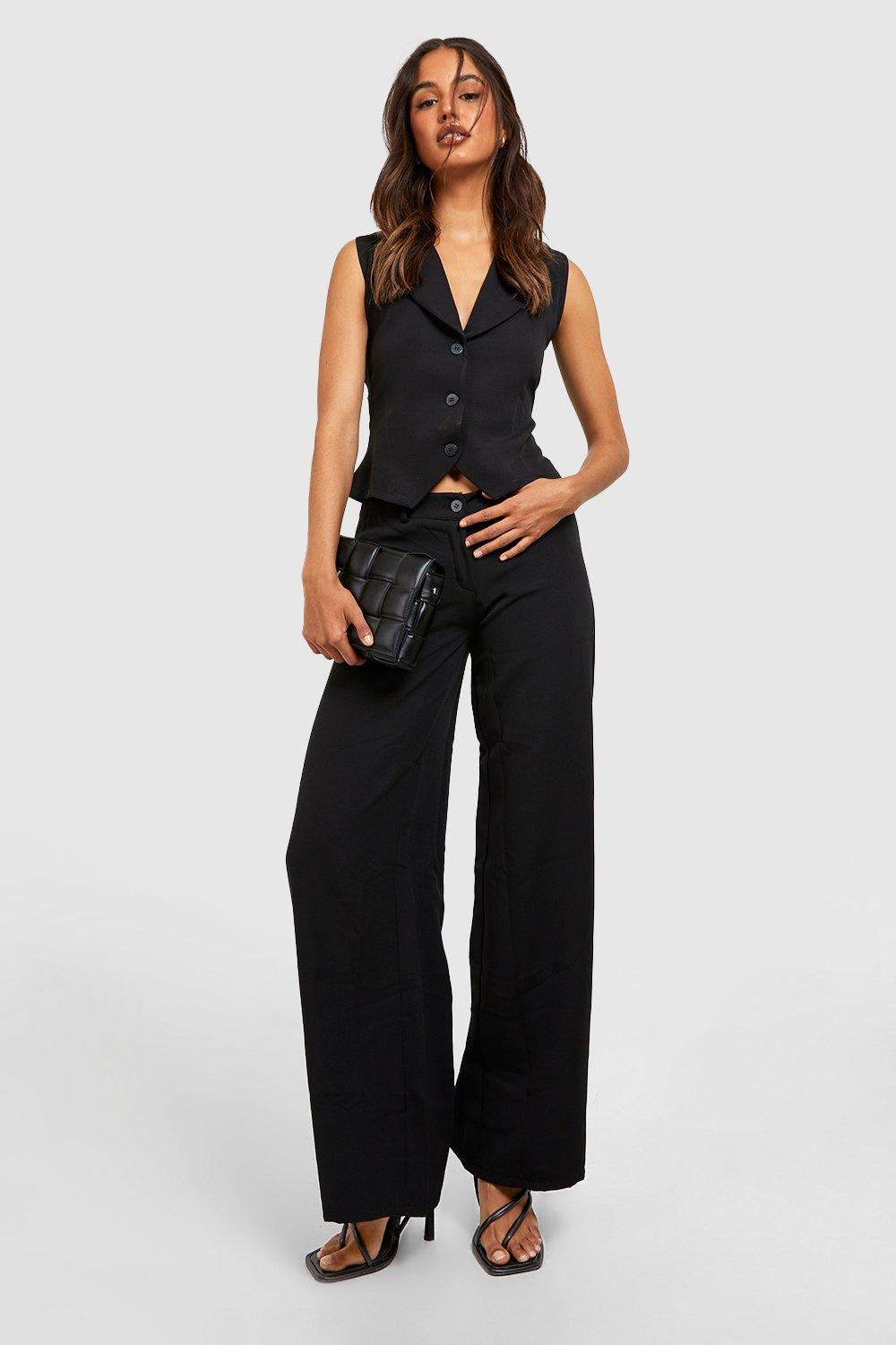 Low Rise Tailored Wide Leg Pants