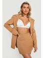 Camel beige Low Rise Tailored Micro Mini Skirt 