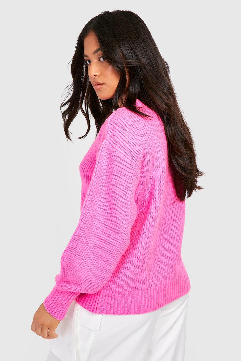 Petite Soft Brushed Knit Patch Pocket Sweater