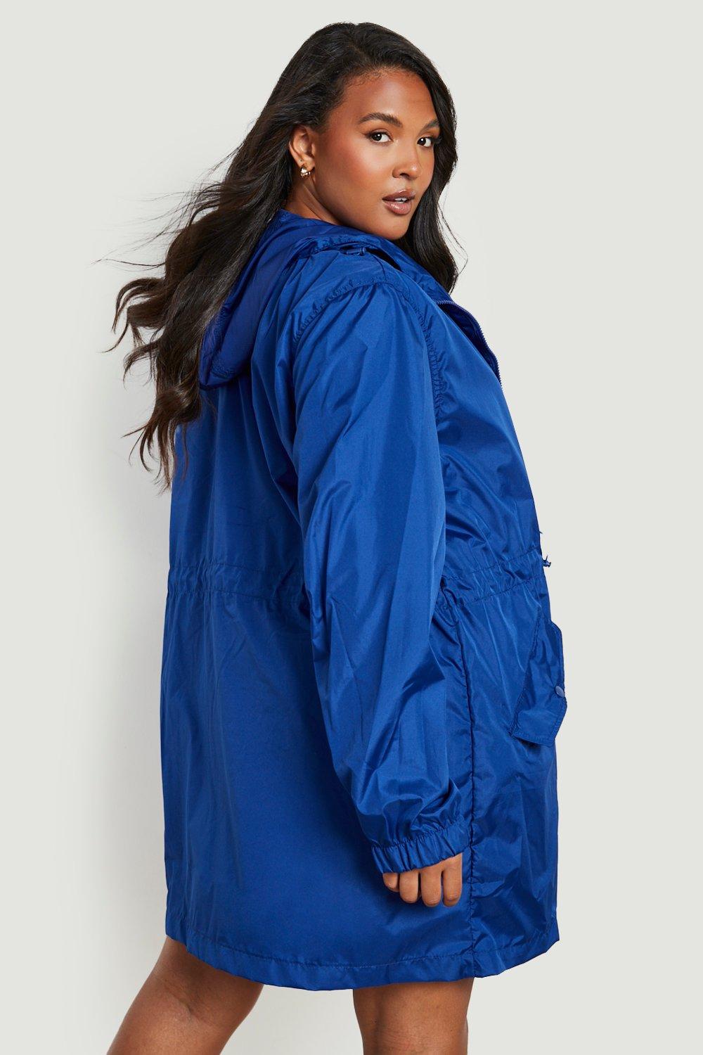 Plus size cheap long rain jacket