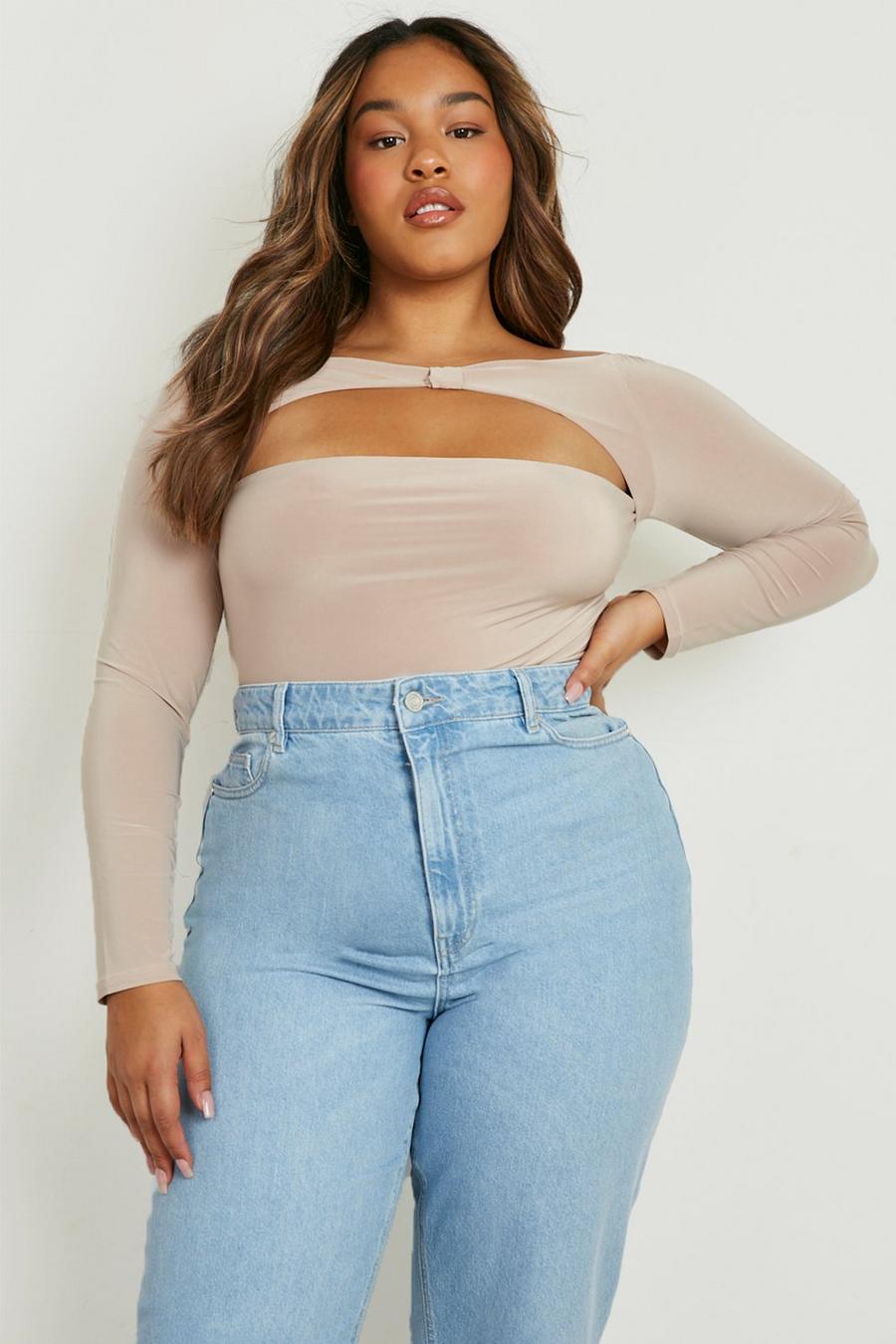Stone Plus Double Layer Twist Off The Shoulder Bodysuit image number 1