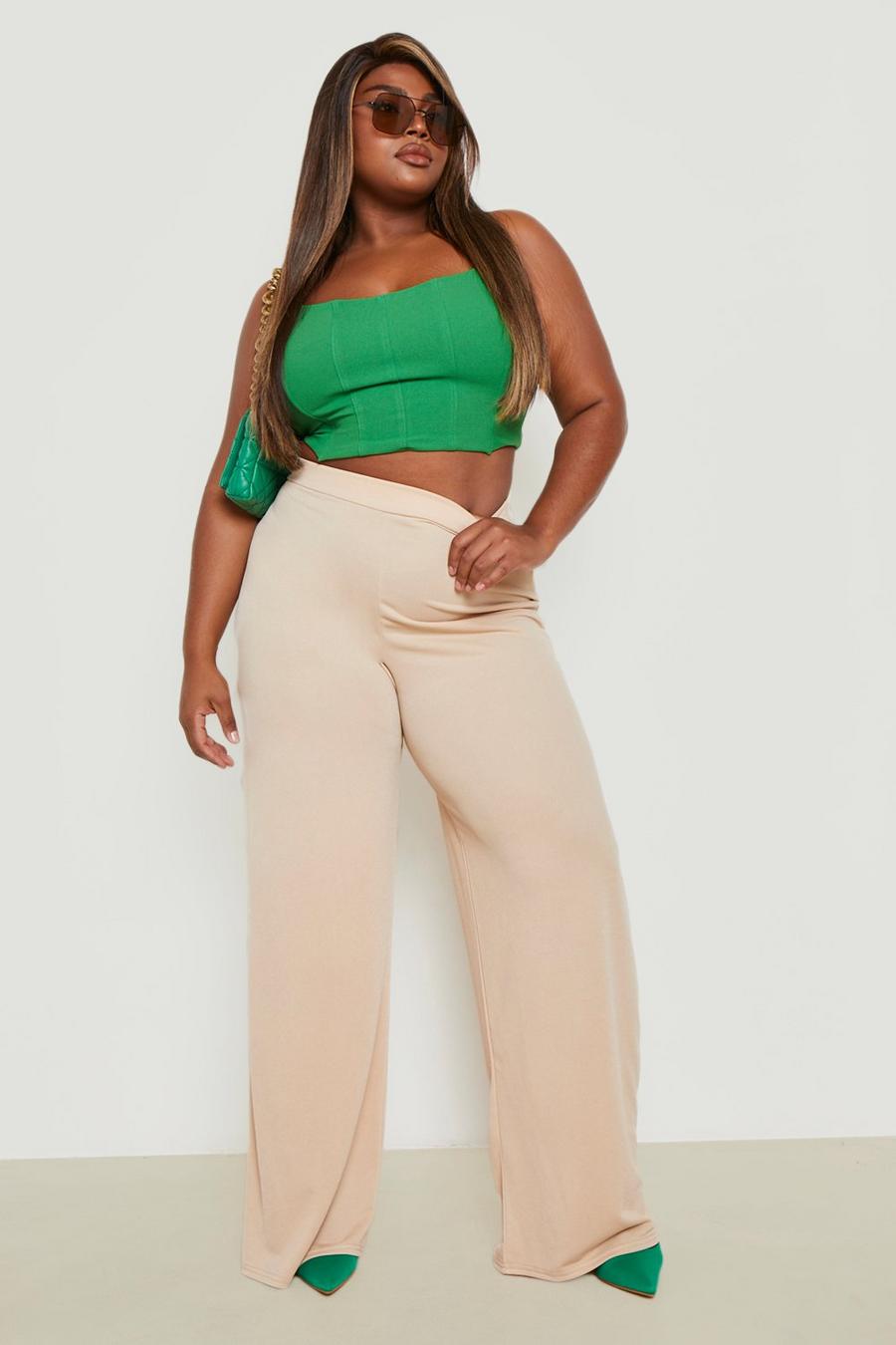 Stone Plus Halter Neck Maxi Top & Wide Leg Pants Co-Ord image number 1