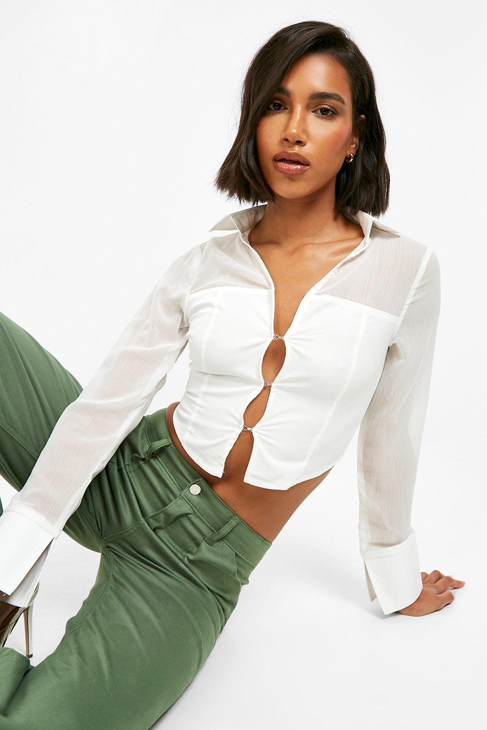 Camicia con maniche trasparenti cheap