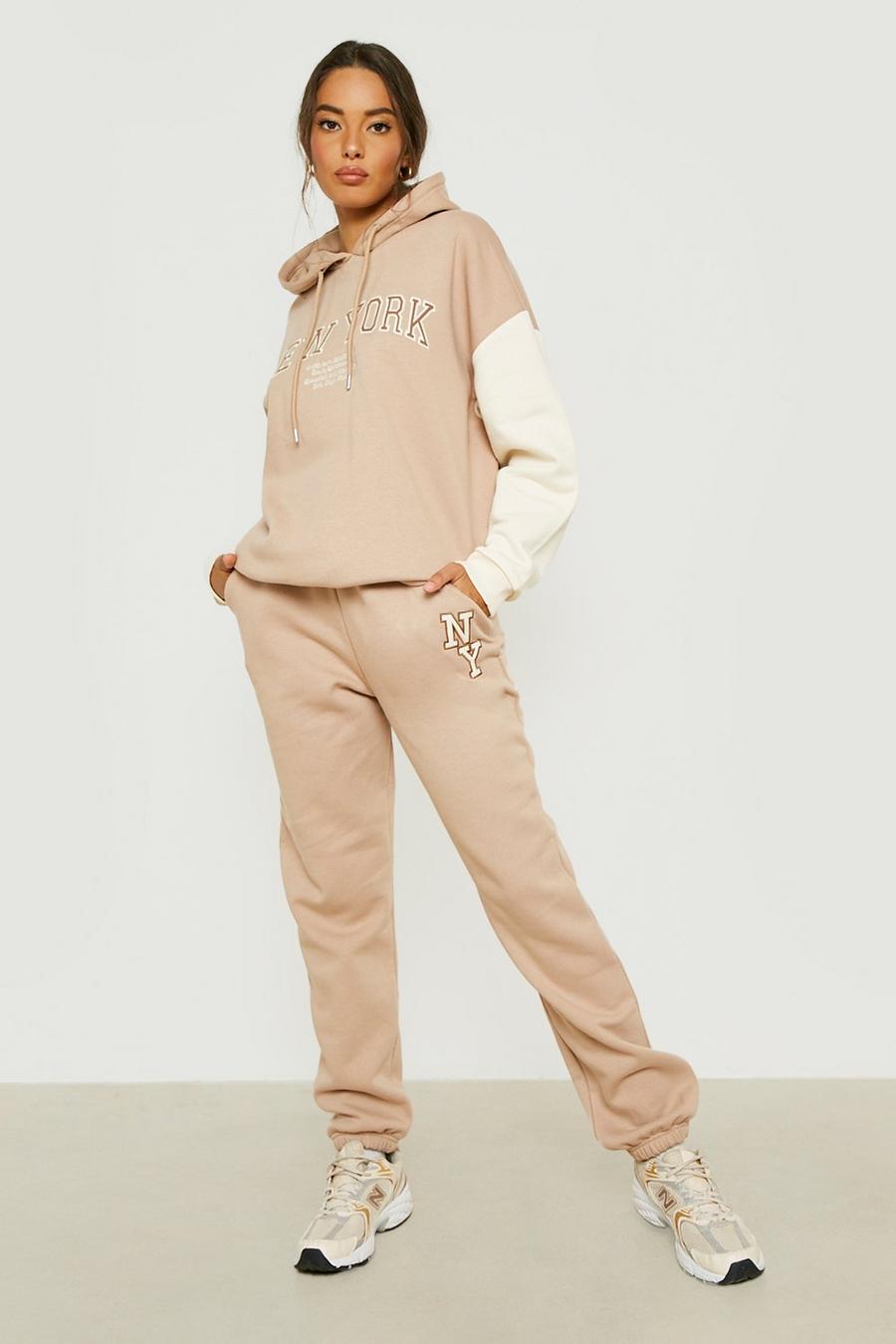 Taupe New York Oversized Track Pants image number 1