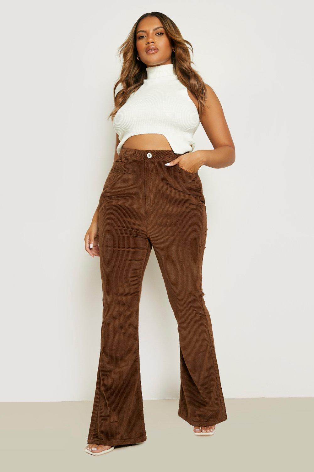 https://media.boohoo.com/i/boohoo/gzz22225_chocolate_xl_2/female-chocolate-plus-high-waisted-corduroy-flare-jeans