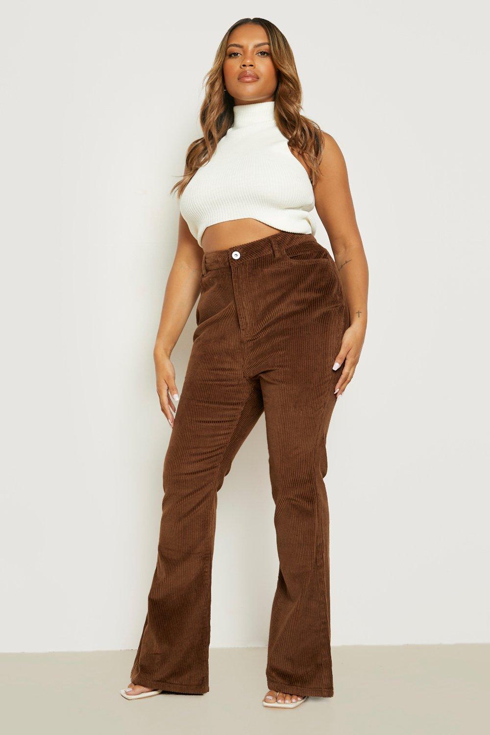 Plus Size Women's Corduroy Flare Pants