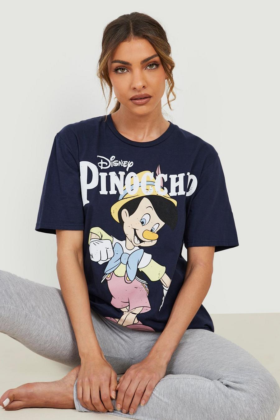 Navy Disney Pinocchio Pyjamastopp och leggings image number 1