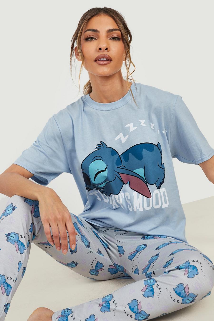 Pijama de Disney leggings y camiseta de Lilo & Stitch boohoo