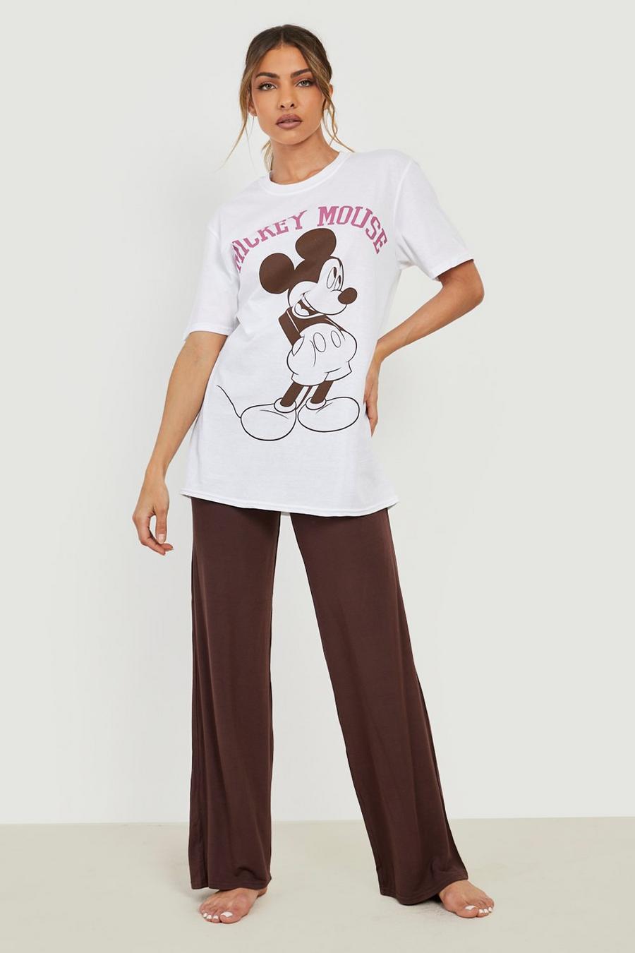 Pijama de Disney con pantalón largo y estampado de Mickey Mouse, Chocolate image number 1