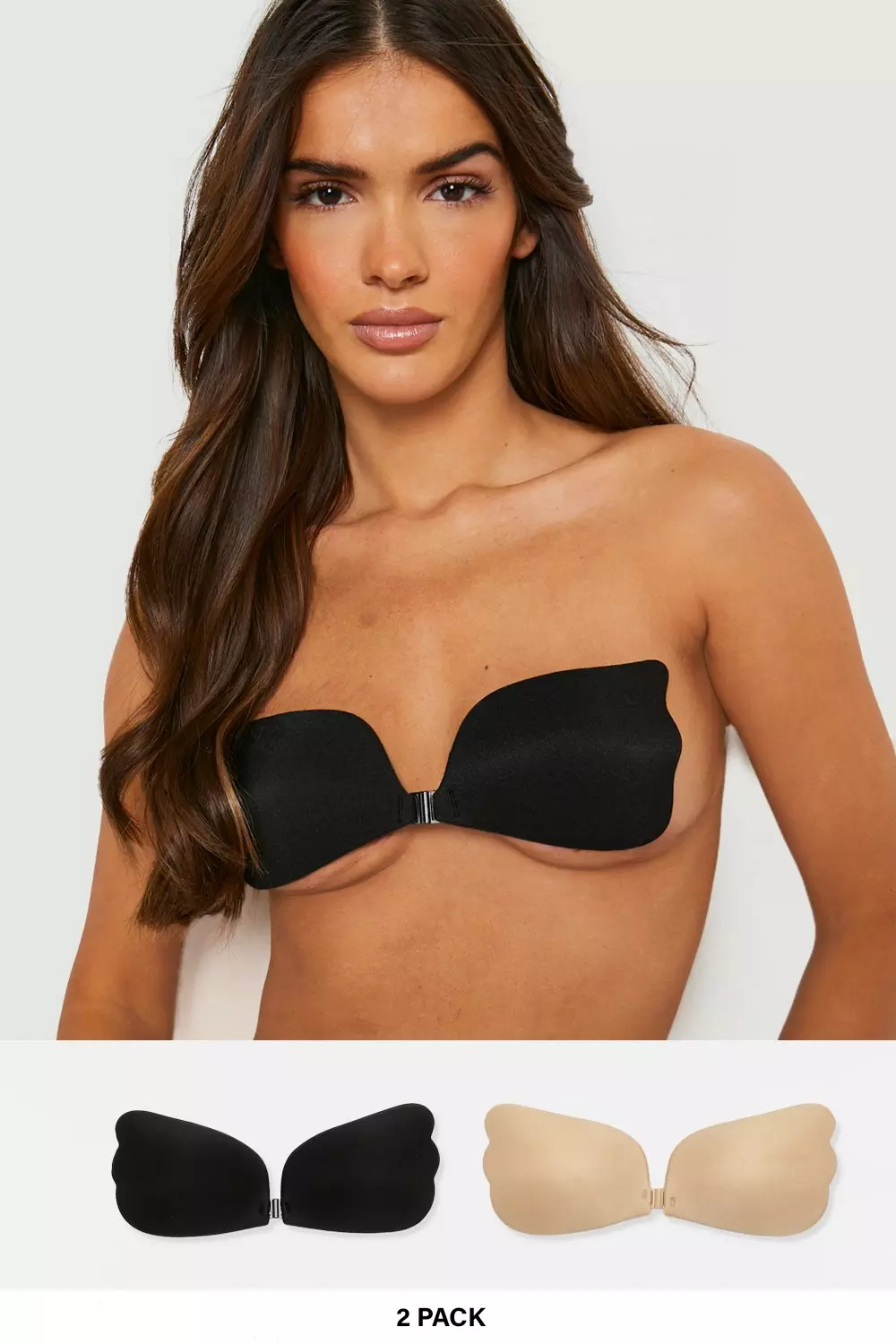 Multi 2 Pack Stick On Front Fastening Push Up Bra alternative image