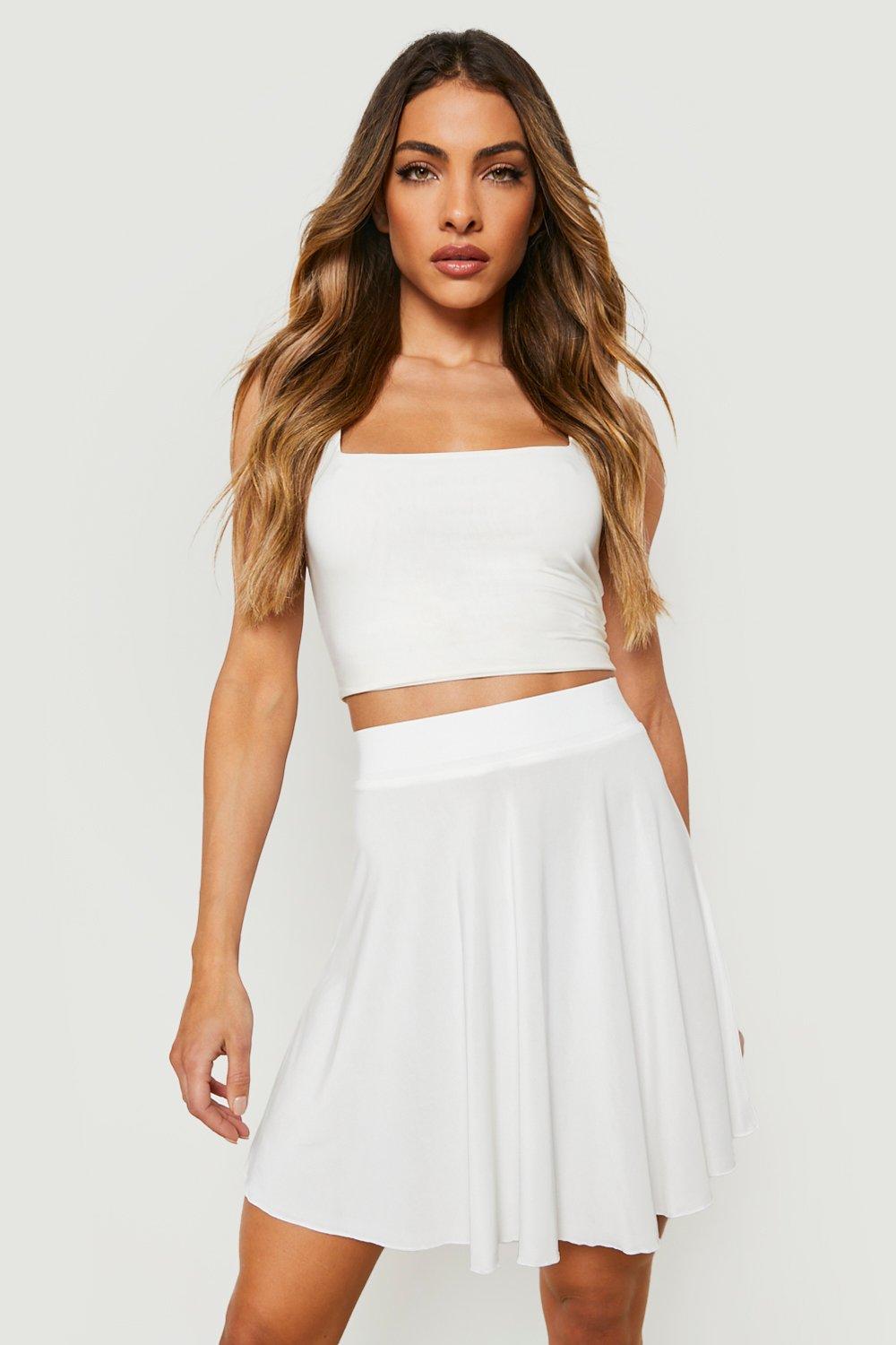 Basics High Waisted Micro Fit & Flare Skater Skirt