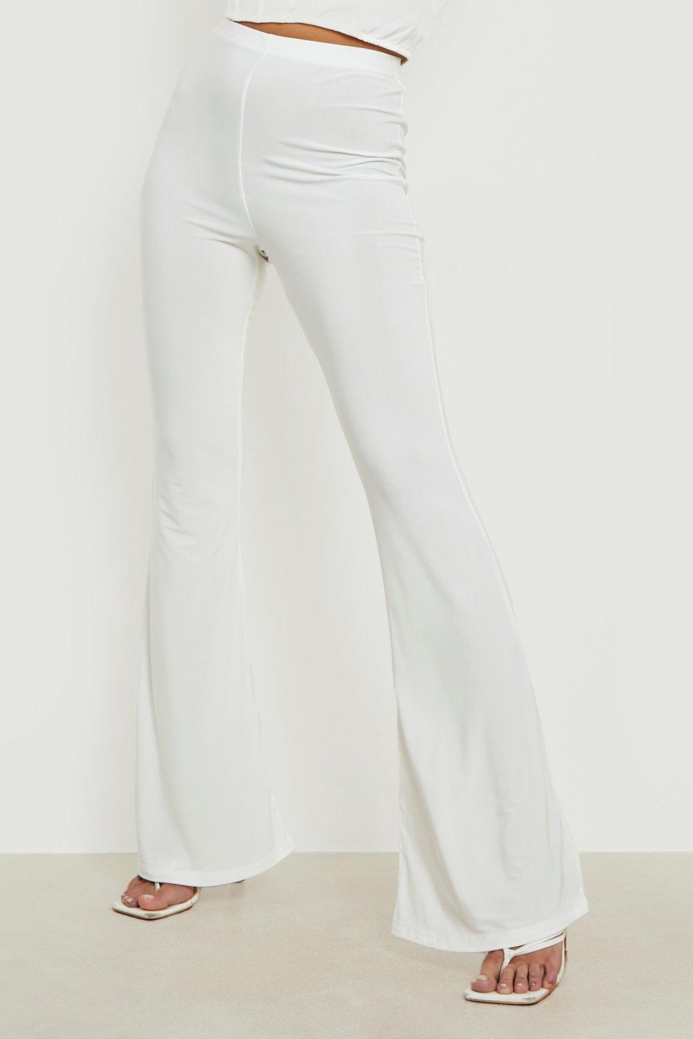 White slinky hot sale trousers