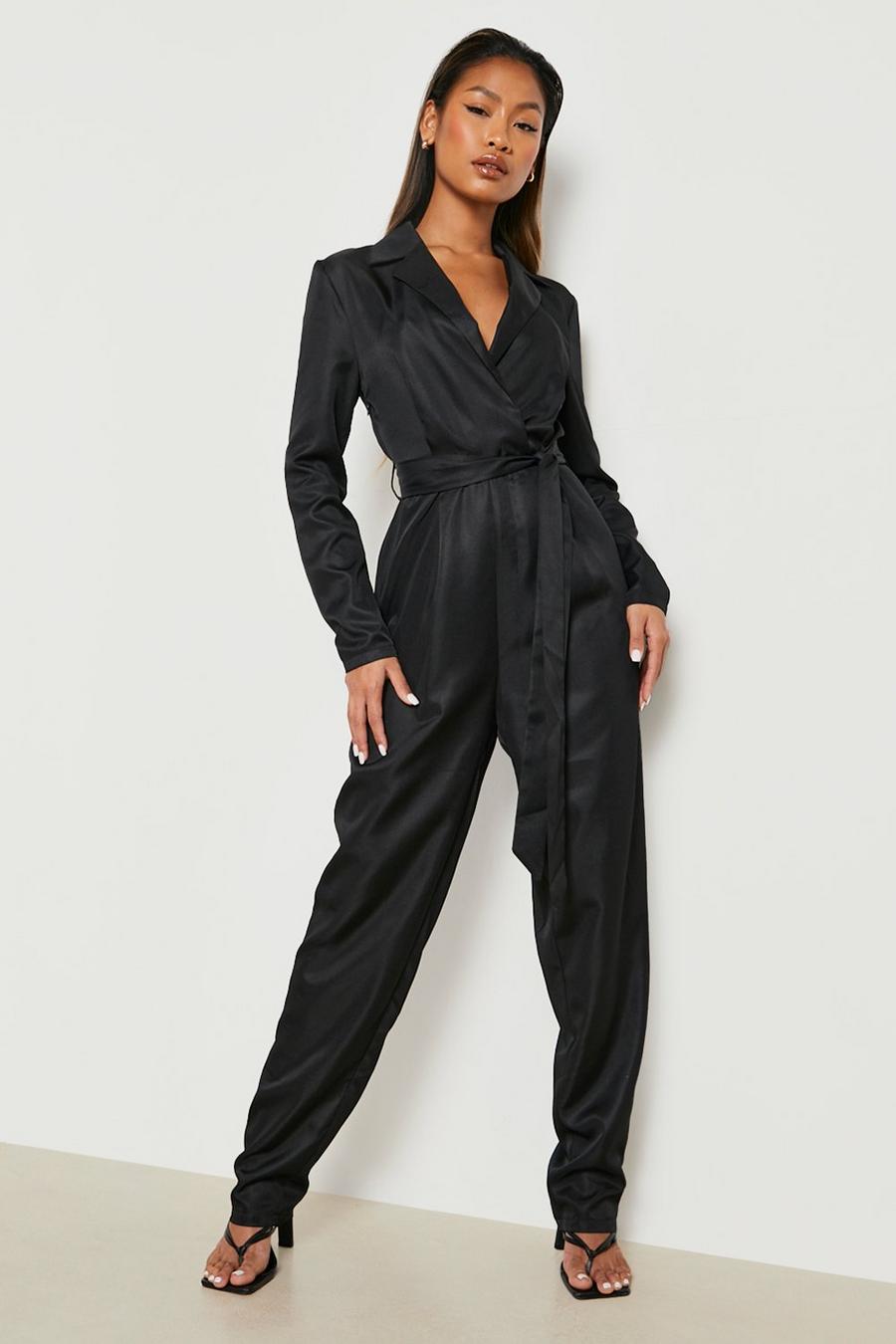 Black Woven Tailored Jumpsuit image number 1