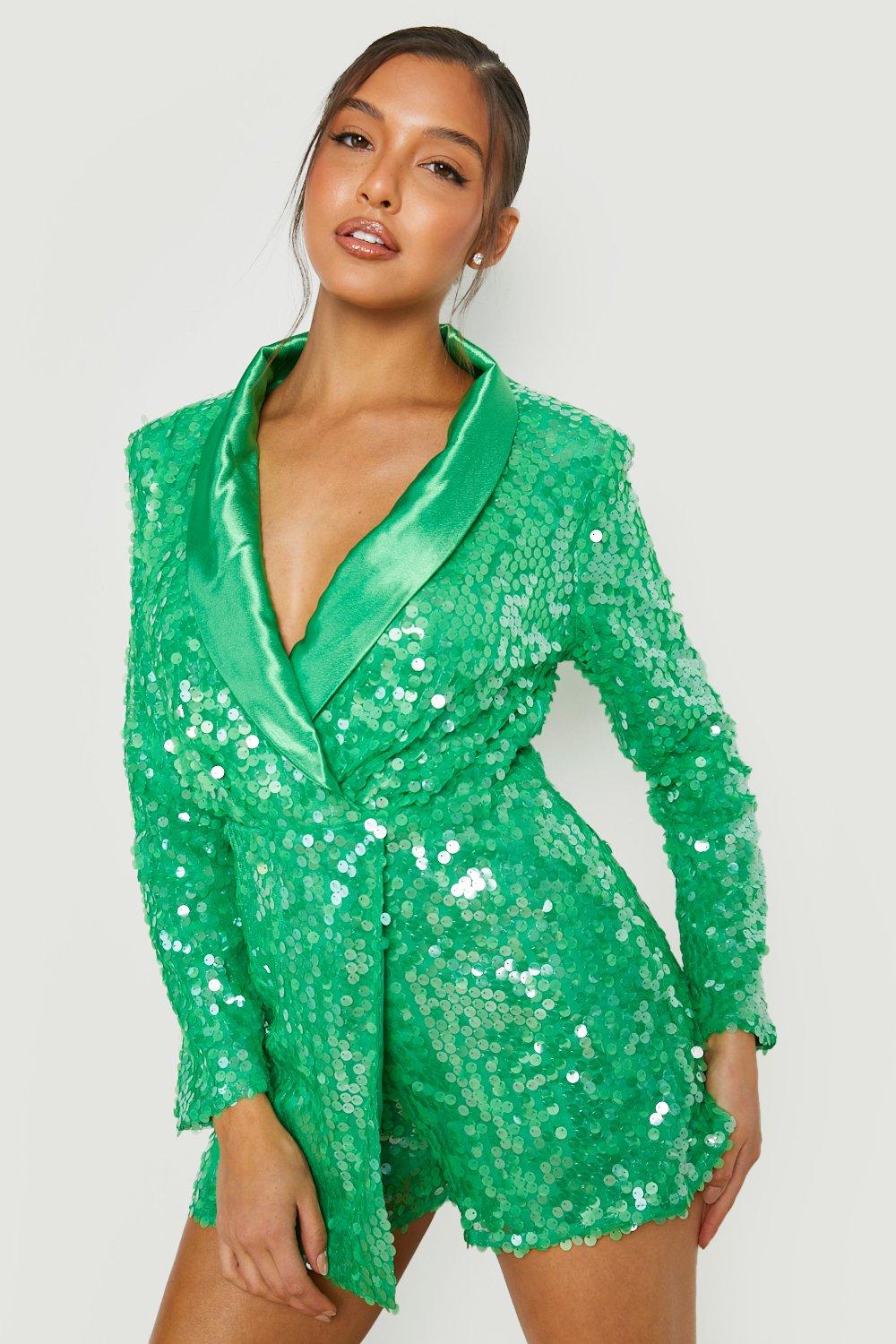 Green sequin blazer on sale dress