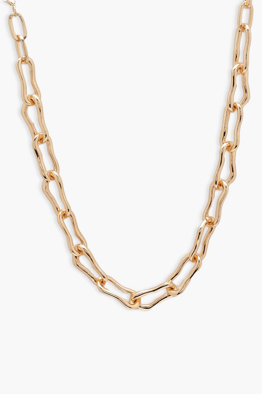 Gold Molten Chain Link Allway Necklace image number 1
