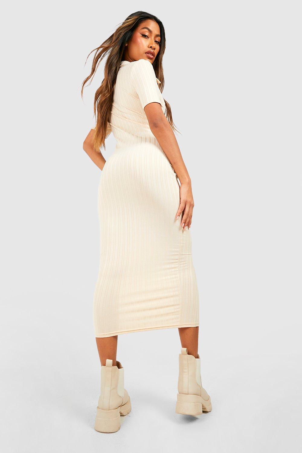 Stone ribbed outlet dress