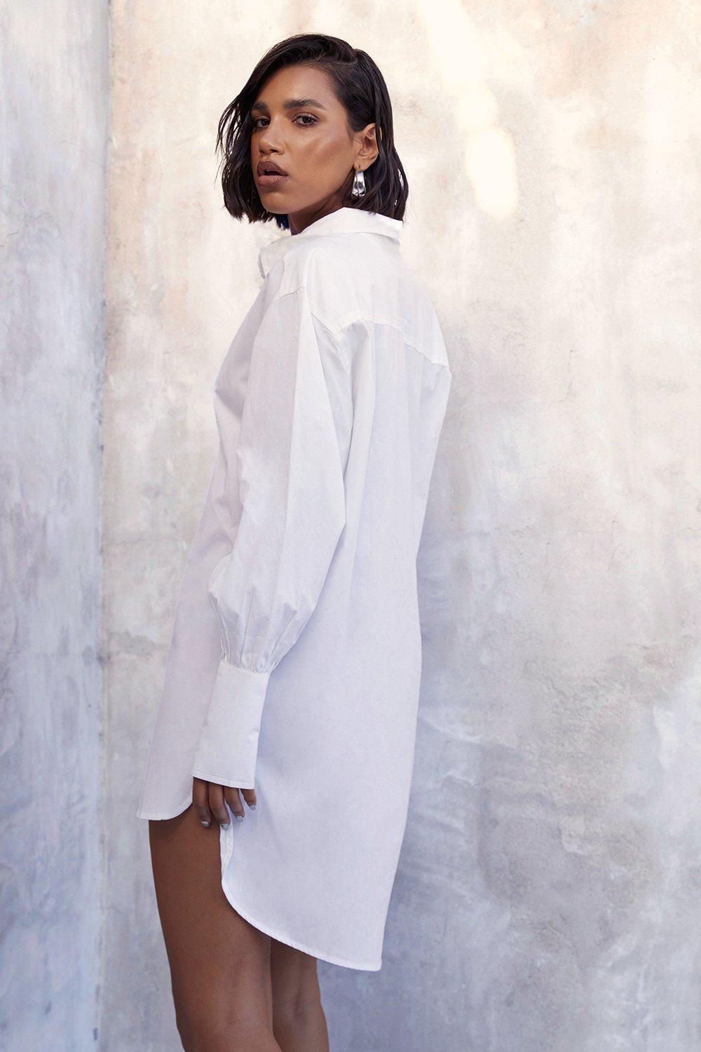 Boohoo white sales shirt dress