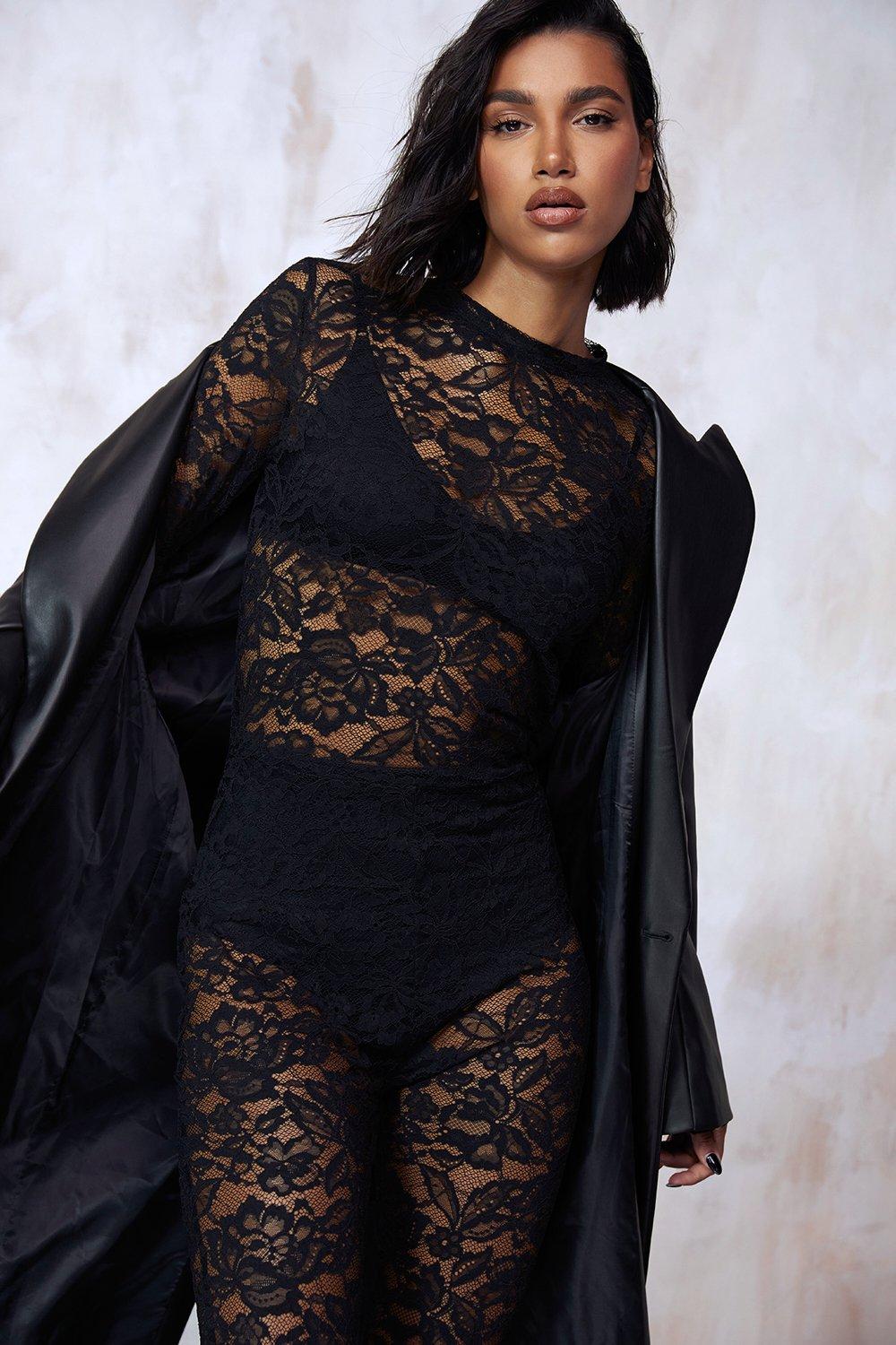 Lace Long Sleeve Catsuit