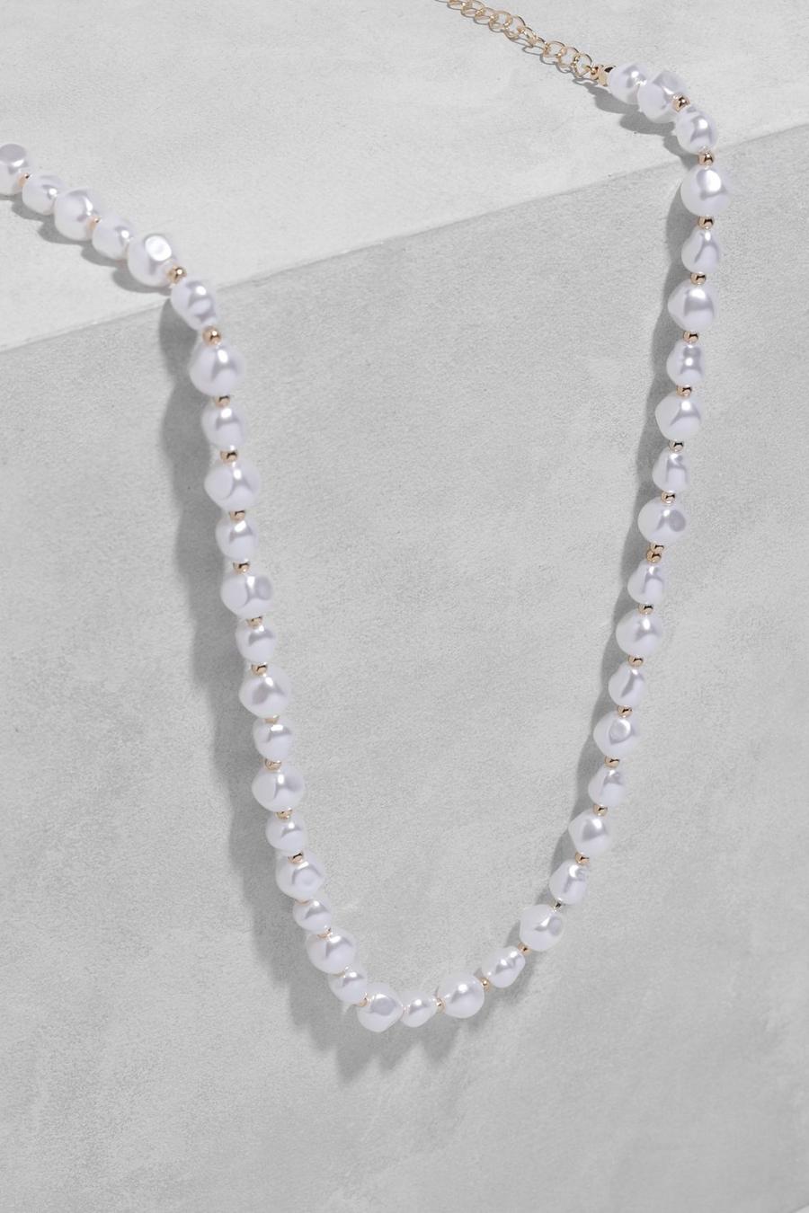 White vit Halsband med pärlor image number 1