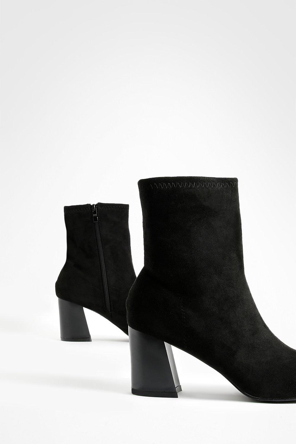 Flared heel clearance sock boots