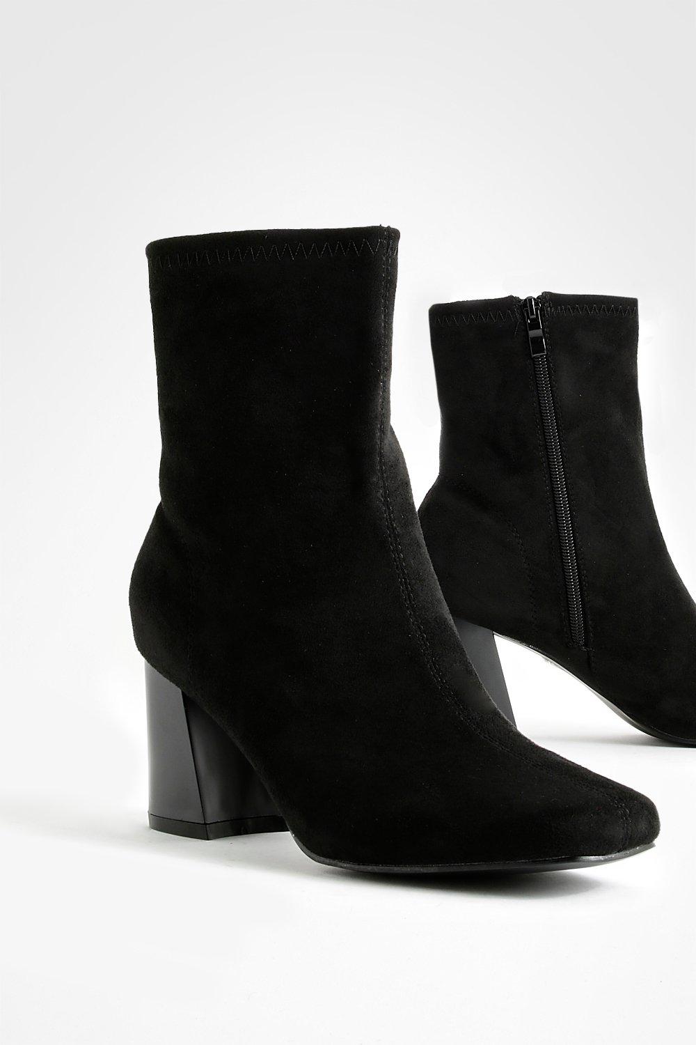 Flared heel clearance bootie