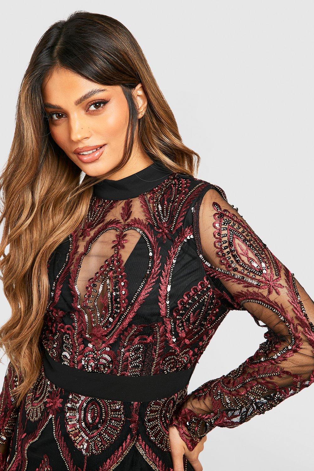 Late Night Romance Midi Dress - Burgundy, Fashion Nova, Dresses