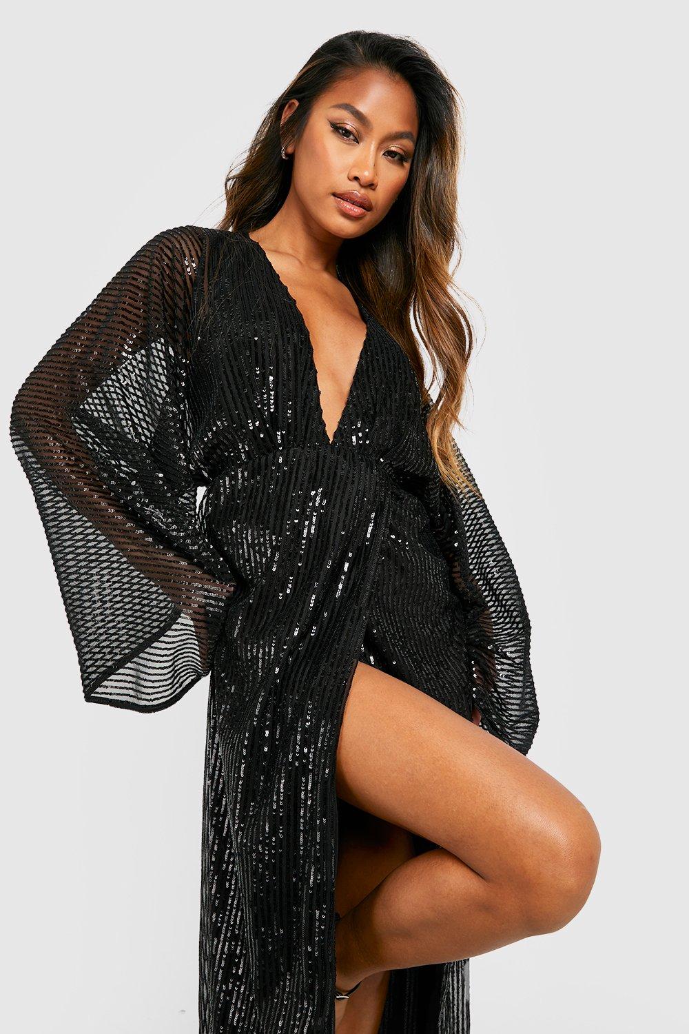 Sequin kimono 2024 maxi dress