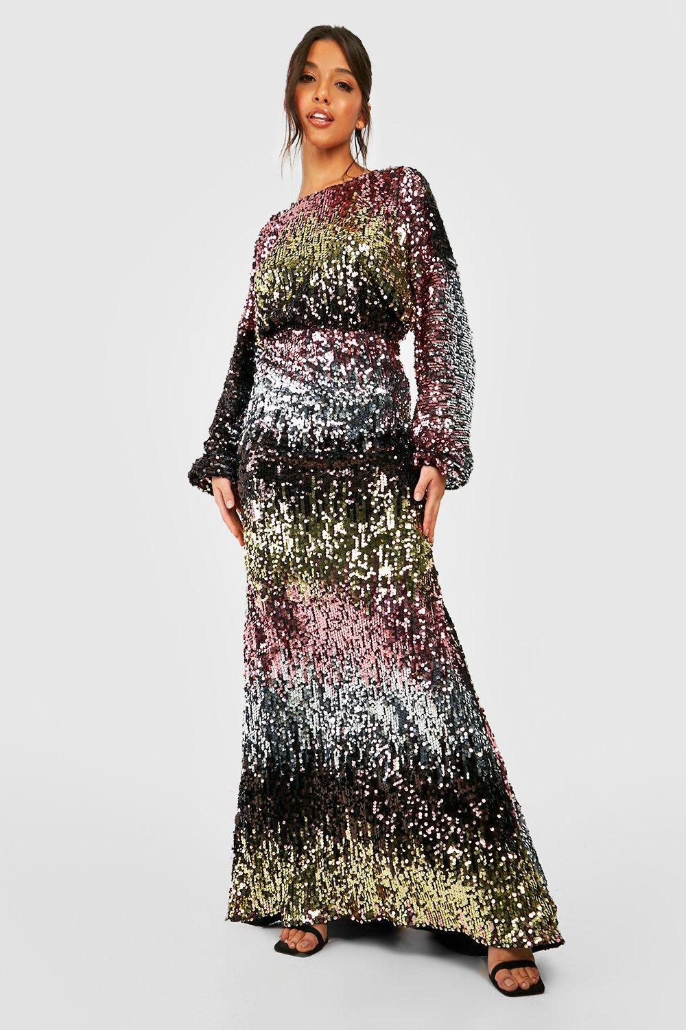 Miss selfridge ombre sequin sales dress