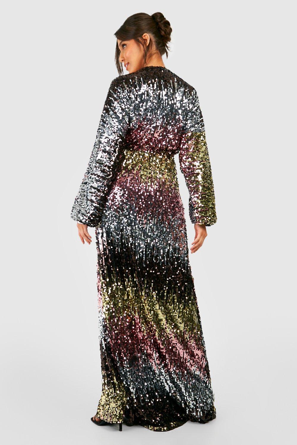 Ombre Sequin Maxi Party Dress boohoo