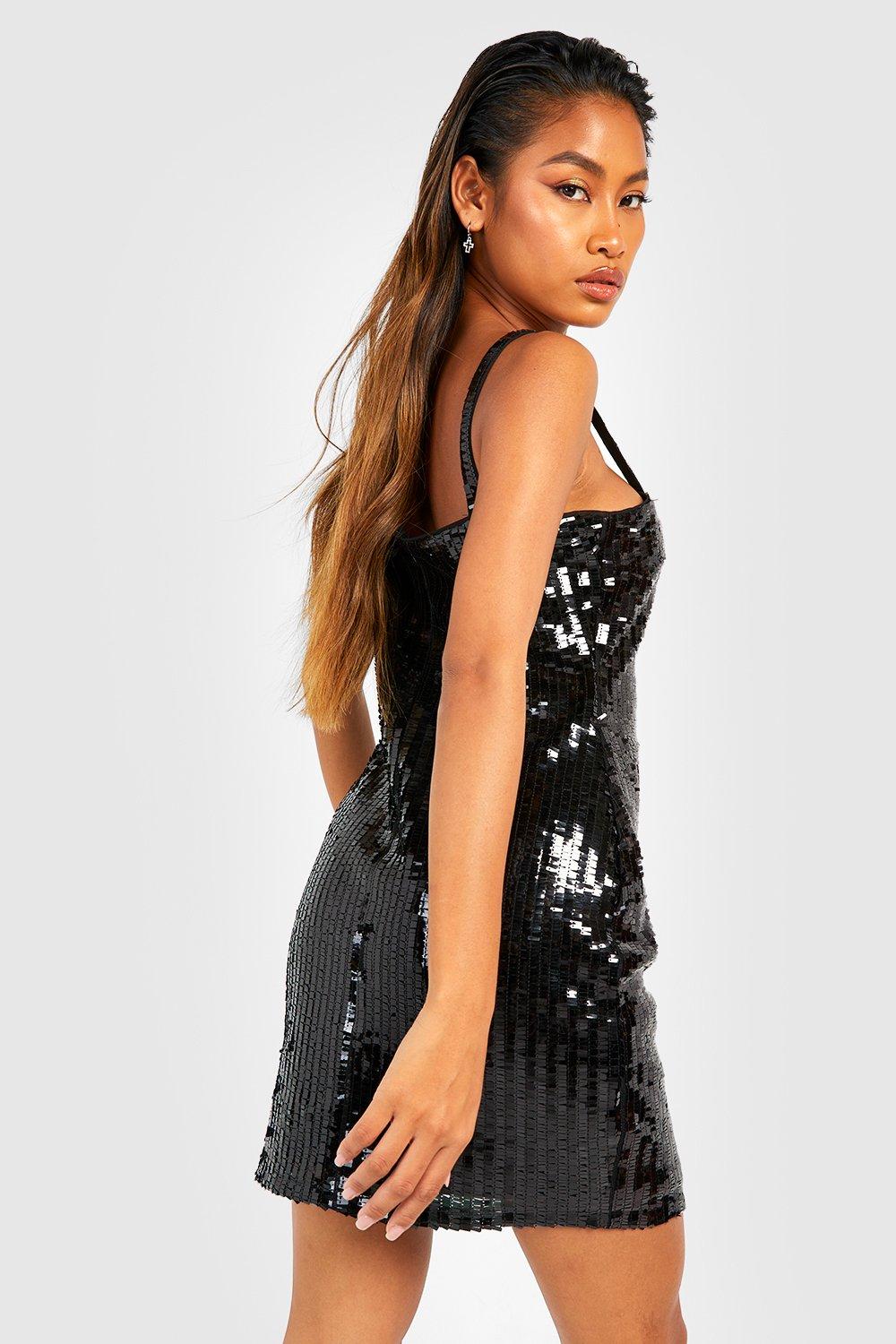 Boohoo black hot sale sequin dress