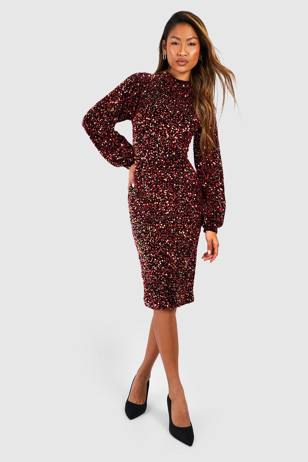 Green velvet dress boohoo best sale