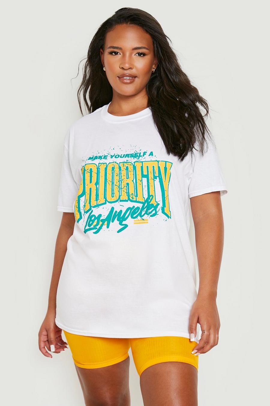 Grande taille - T-shirt à imprimé L.A., White image number 1