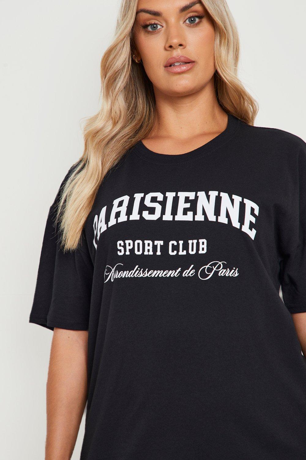Busk teenagere Demontere Plus Parisienne Printed Oversized T-shirt | boohoo