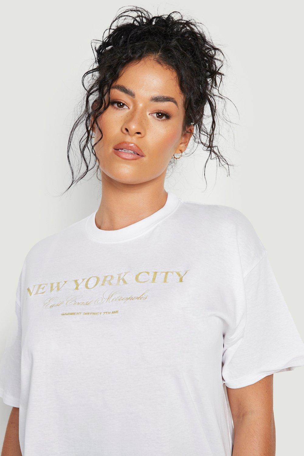 boohoo New York Oversized Tee - Women's Printed T-shirts