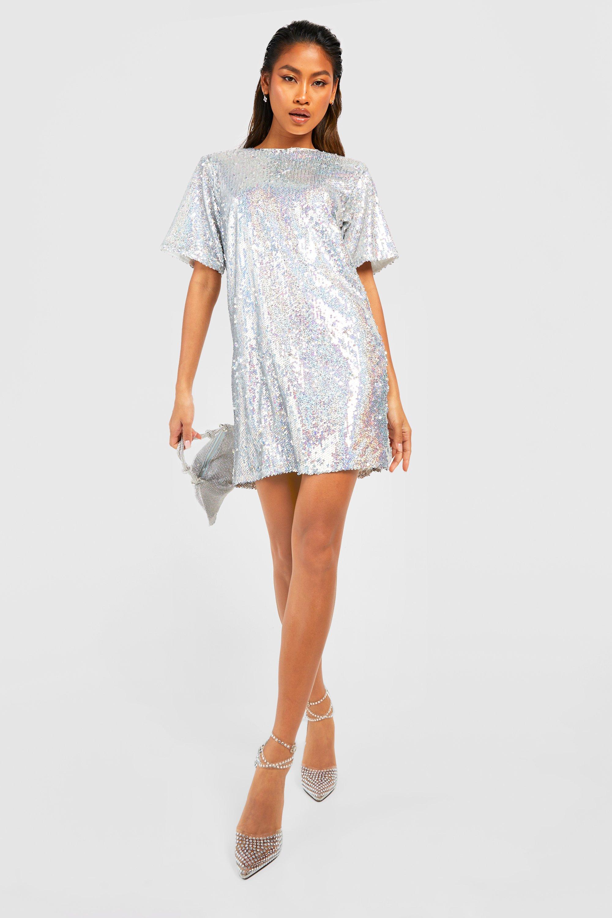 Plus Matt Disco Sequin Shift Dress