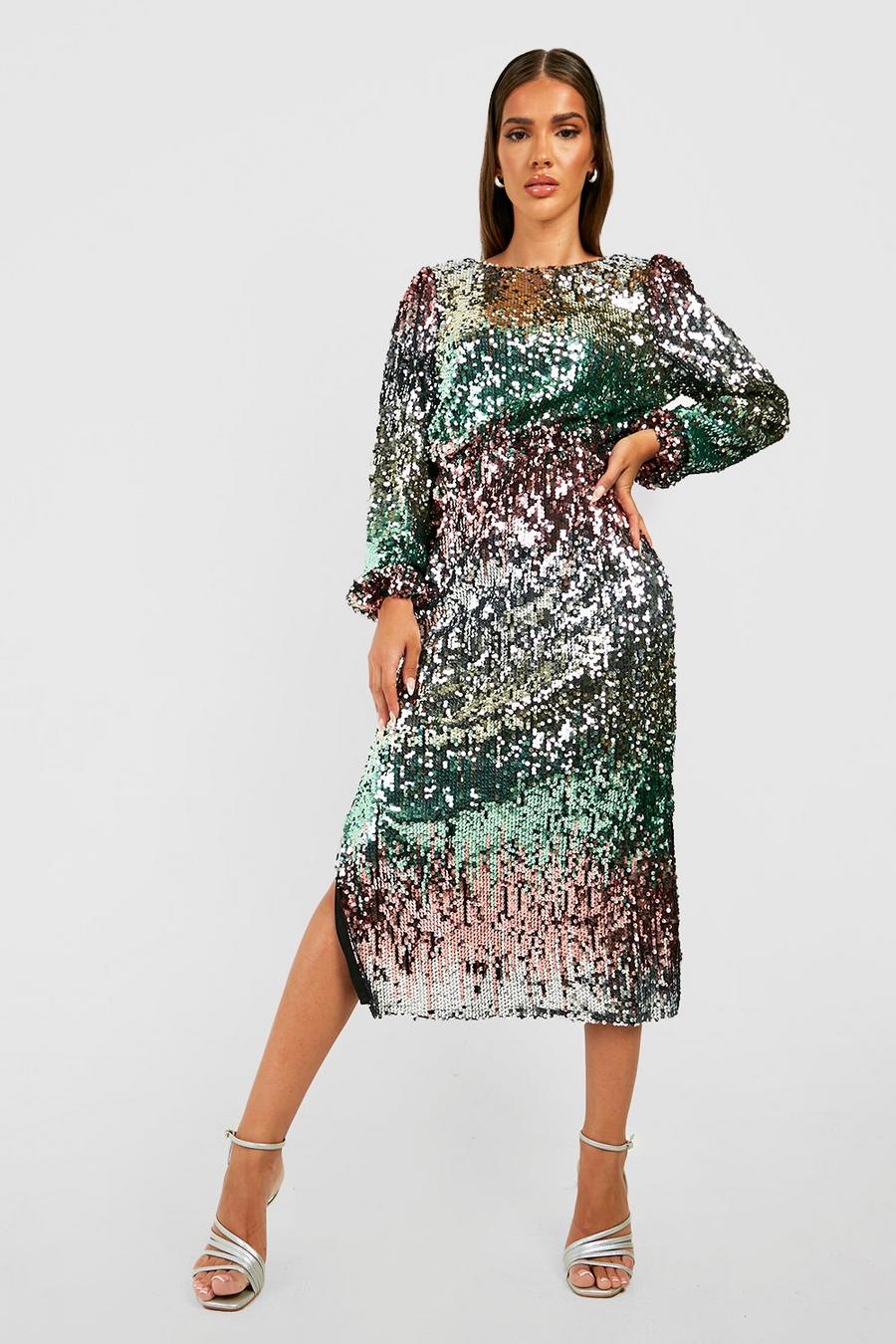 Blush Sequin Ombre Midaxi Party Dress