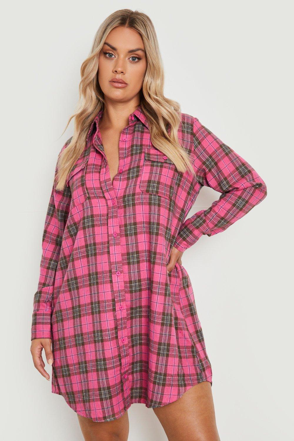 Pink and black shirt hot sale dress