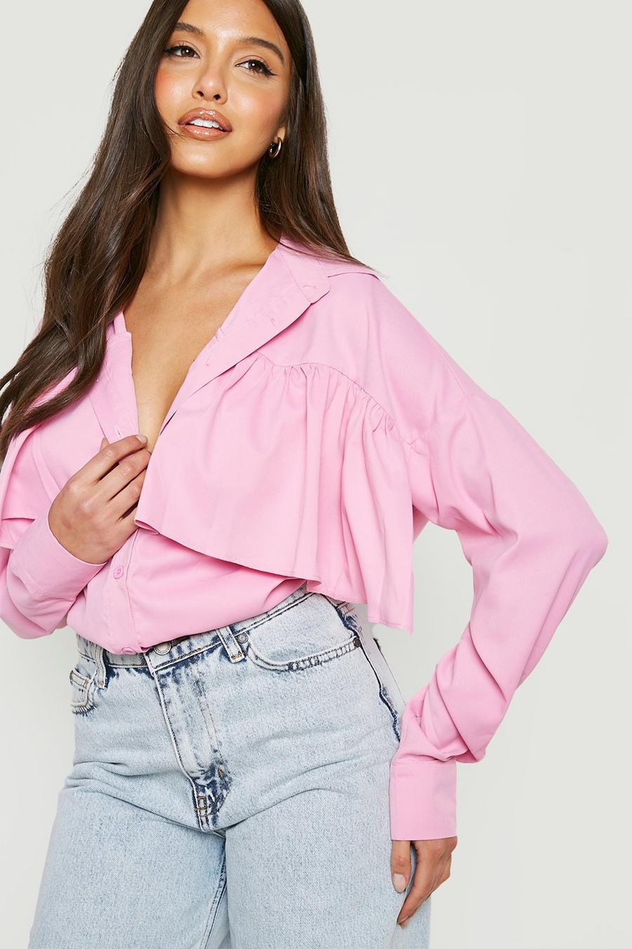Hot pink Ruffle Detail Shirt