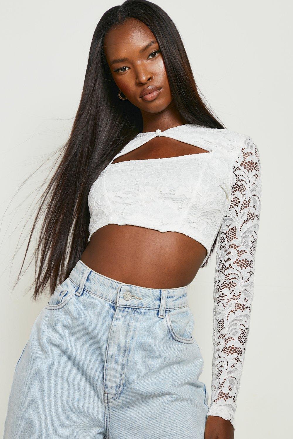 White best sale keyhole top