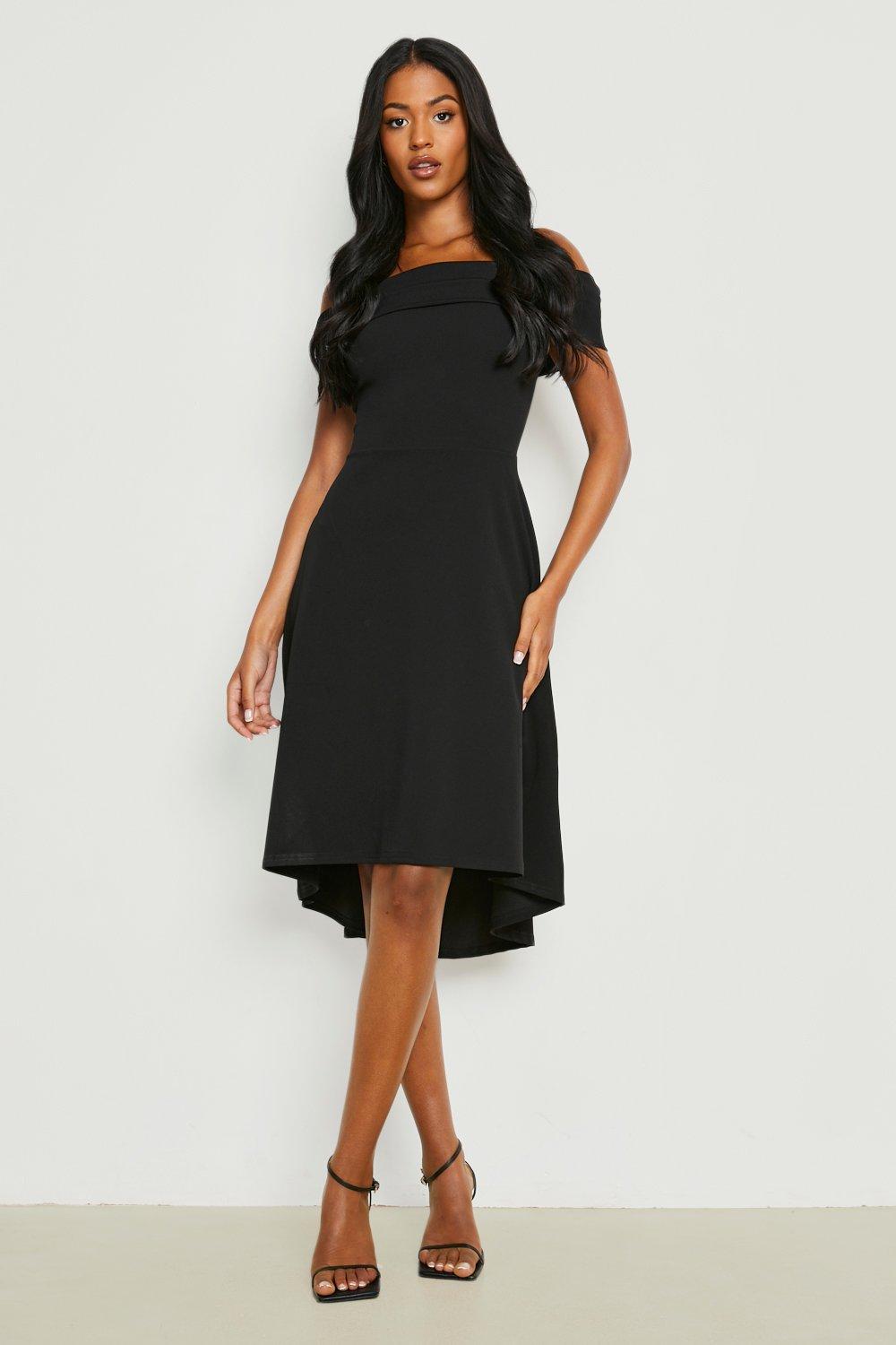 Boohoo off best sale shoulder skater dress