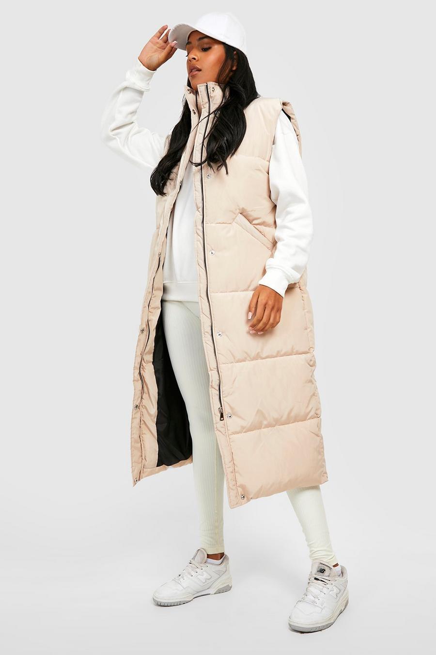 Stone Tall Longline Puffer Gilet image number 1