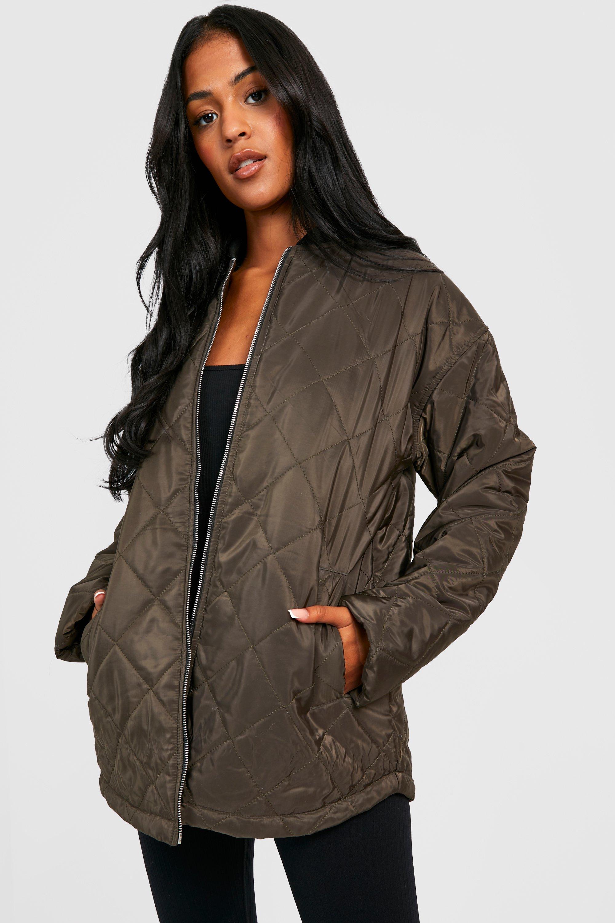 Khaki jacket outlet boohoo