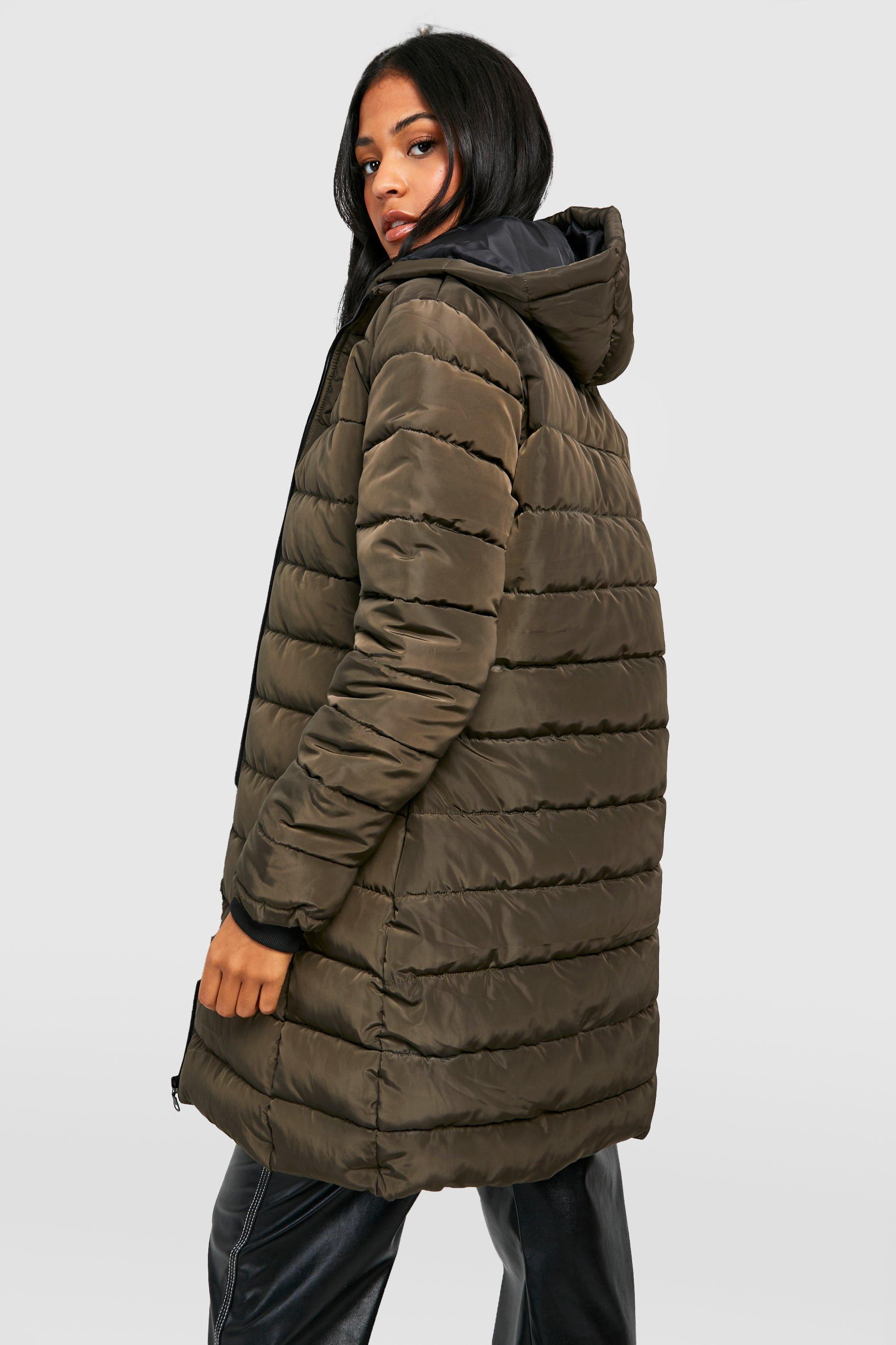 Boohoo long padded store coat