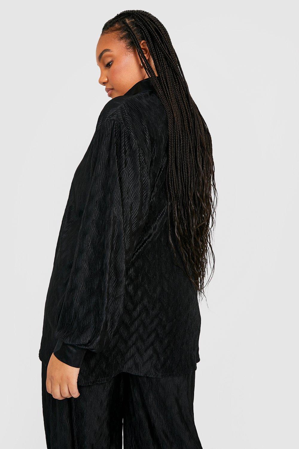 Plus Textured Plisse Shirt | boohoo