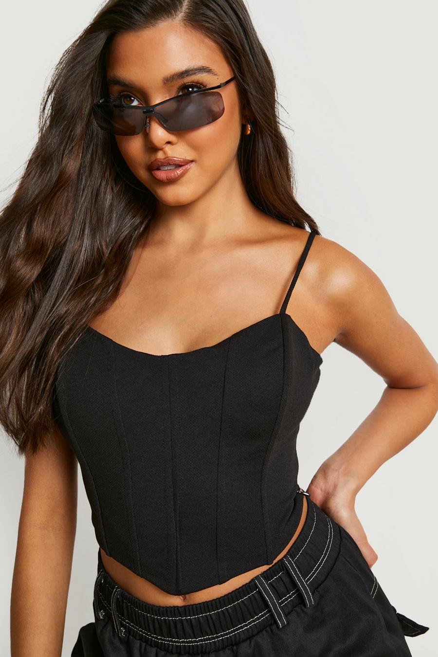Black Strappy Corset Top image number 1